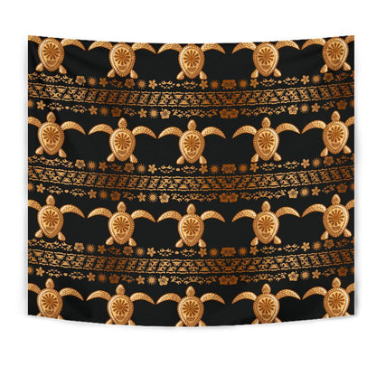 Tribal Sea turtle Polynesian Hawaiian Tapestry