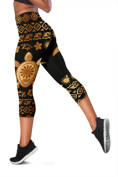 Tribal Sea Turtle Polynesian Hawaiian Women Capris