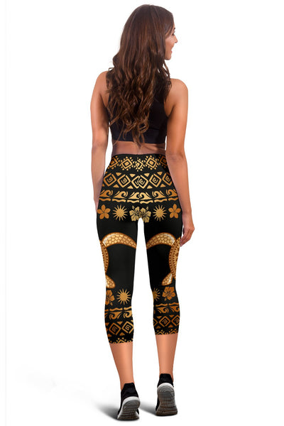 Tribal Sea Turtle Polynesian Hawaiian Women Capris