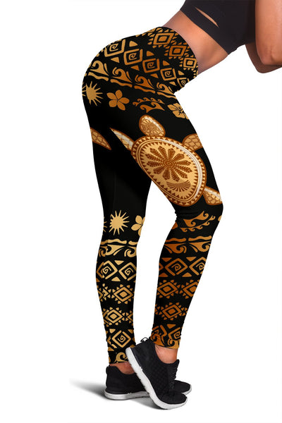 Tribal Sea Turtle Polynesian Hawaiian Women Leggings