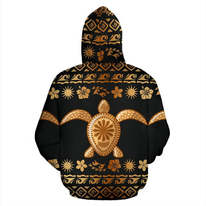 Tribal Sea turtle Polynesian Hawaiian Women Men Zip Up Hoodie