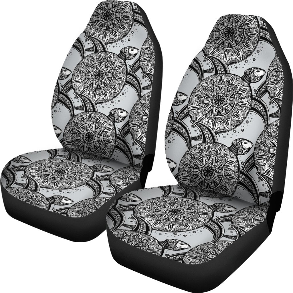 Tribal Turtle Polynesian Themed Print Universal Fit Car Seat Covers-JorJune