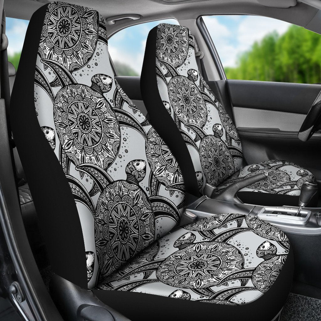 Tribal Turtle Polynesian Themed Print Universal Fit Car Seat Covers-JorJune