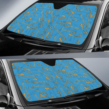 Trombone Pattern Print Design 01 Car Sun Shades-JORJUNE.COM