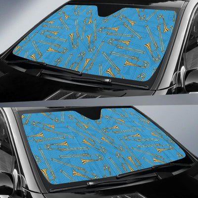 Trombone Pattern Print Design 01 Car Sun Shades-JORJUNE.COM