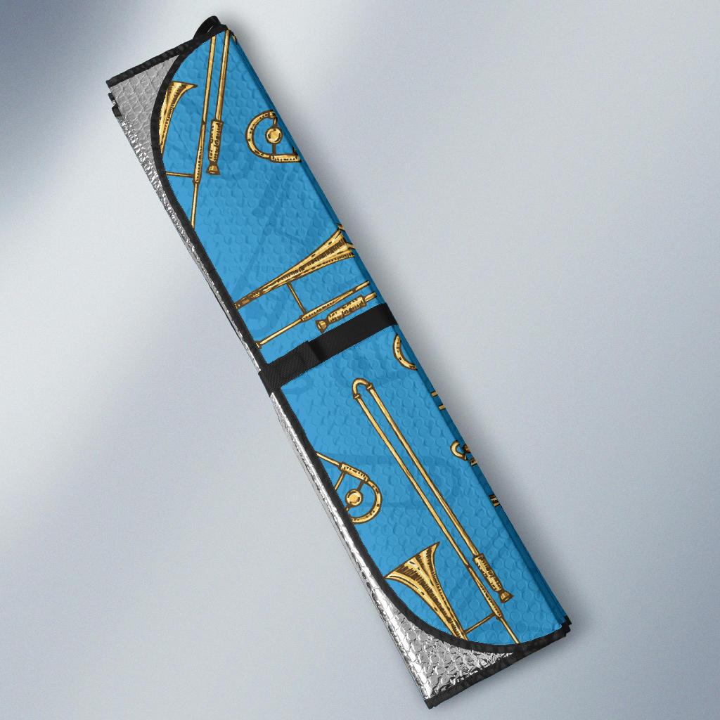 Trombone Pattern Print Design 01 Car Sun Shades-JORJUNE.COM