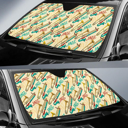 Trombone Pattern Print Design 03 Car Sun Shades-JORJUNE.COM