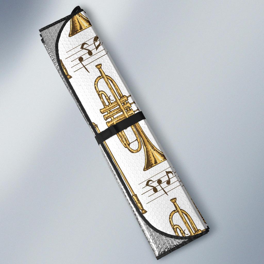Trombone Pattern Print Design 04 Car Sun Shades-JORJUNE.COM