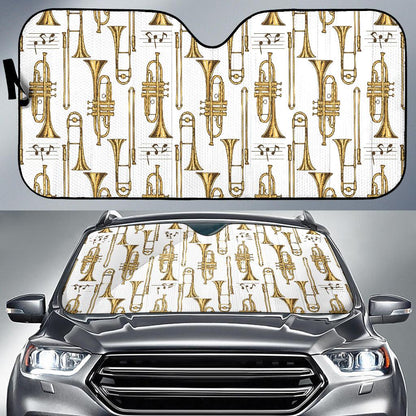 Trombone Pattern Print Design 04 Car Sun Shades-JORJUNE.COM