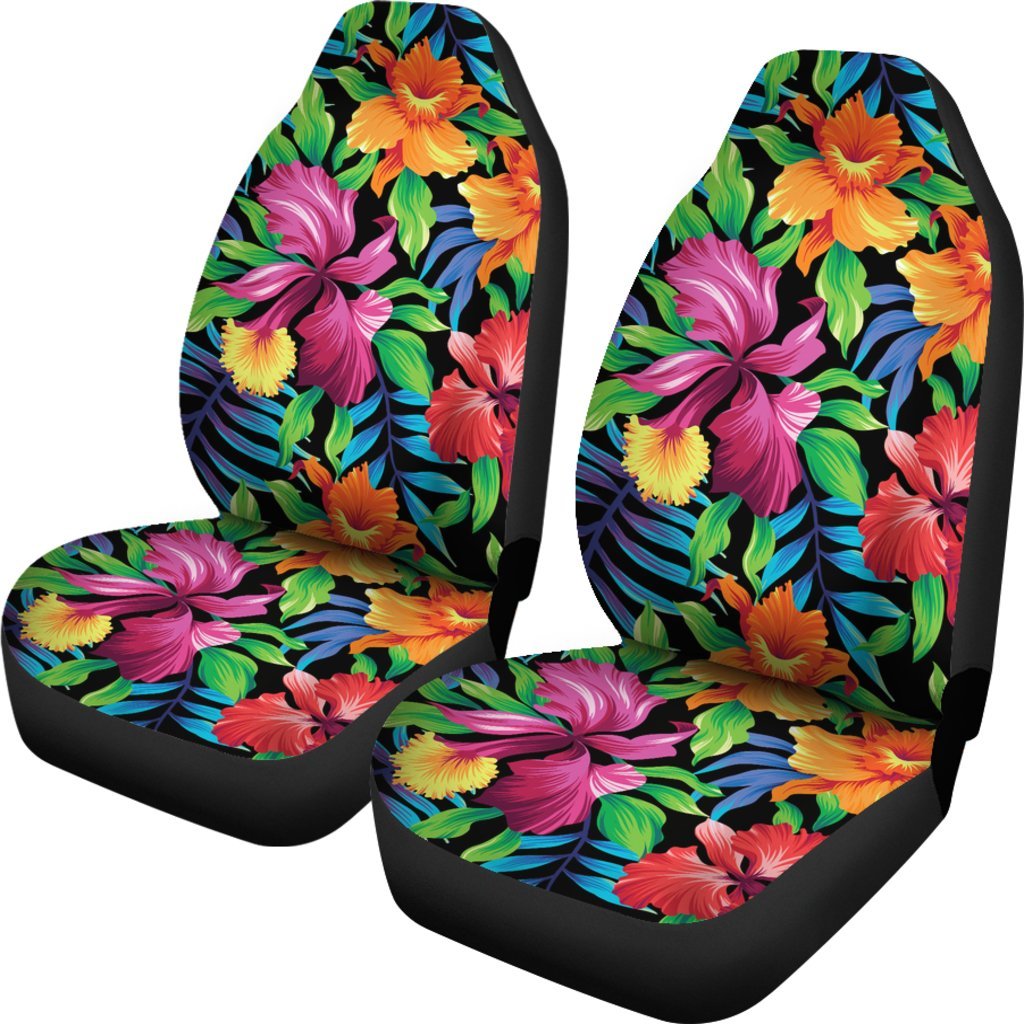 Tropical Flower Colorful Print Universal Fit Car Seat Covers