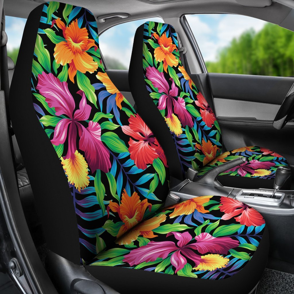 Tropical Flower Colorful Print Universal Fit Car Seat Covers