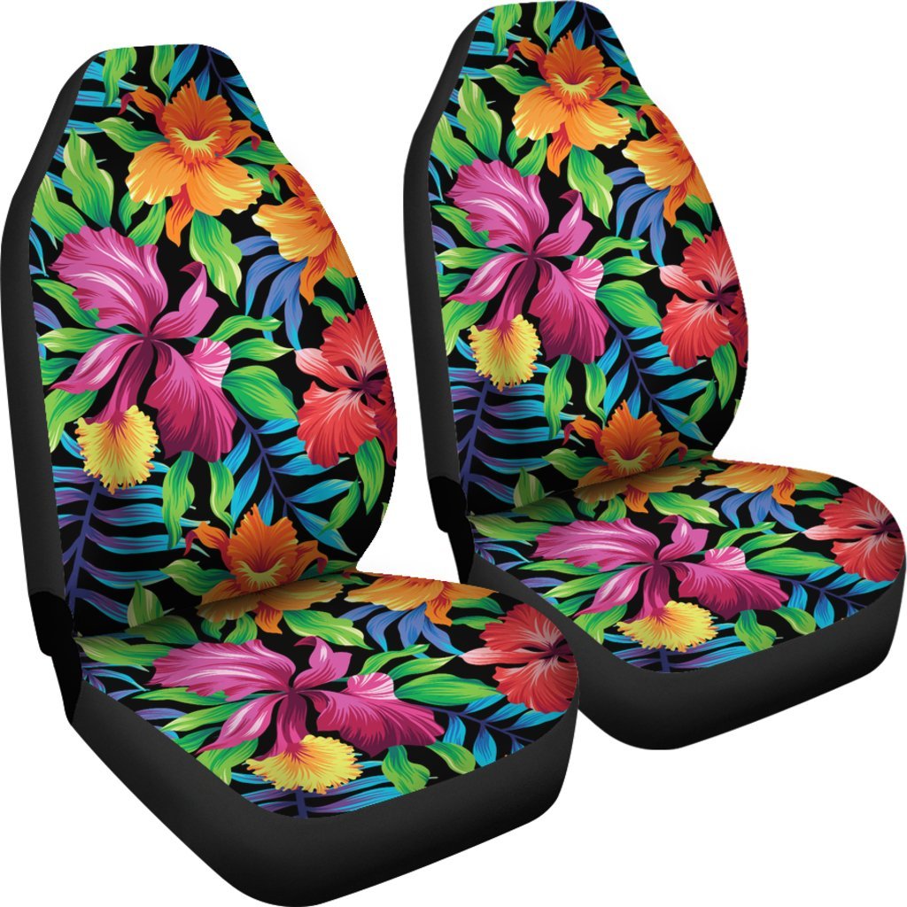 Tropical Flower Colorful Print Universal Fit Car Seat Covers