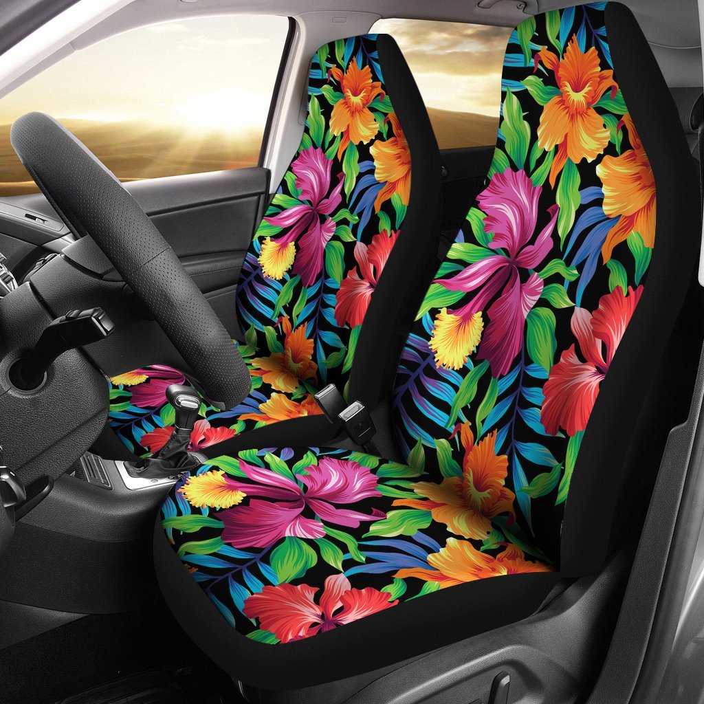 Tropical Flower Colorful Print Universal Fit Car Seat Covers