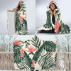 Tropical Flower Palm Leaves Hooded Blanket-JORJUNE.COM