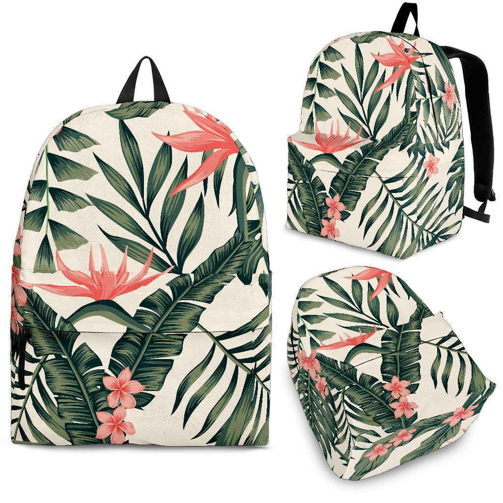 Tropical Flower Palm Leaves Premium Backpack