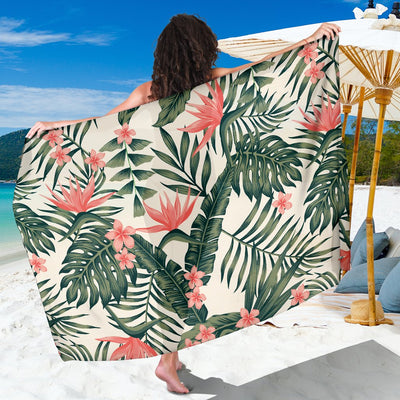 Tropical Flower Palm Leaves Sarong Pareo Wrap