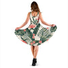 Tropical Flower Palm Leaves Sleeveless Mini Dress