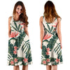 Tropical Flower Palm Leaves Sleeveless Mini Dress