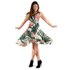 Tropical Flower Palm Leaves Sleeveless Mini Dress