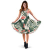 Tropical Flower Palm Leaves Sleeveless Mini Dress