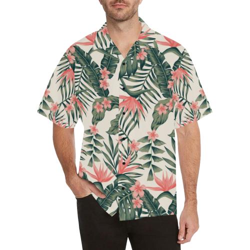 Tropical Flower Palm Men Hawaiian Shirt