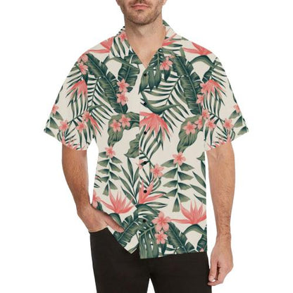 Tropical Flower Palm Men Hawaiian Shirt