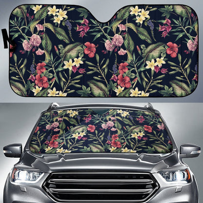 Tropical Flower Pattern Car Sun Shade-JorJune