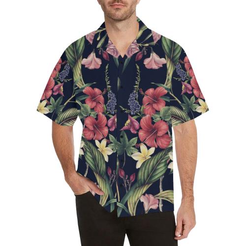 Tropical Flower Pattern Men Hawaiian Shirt