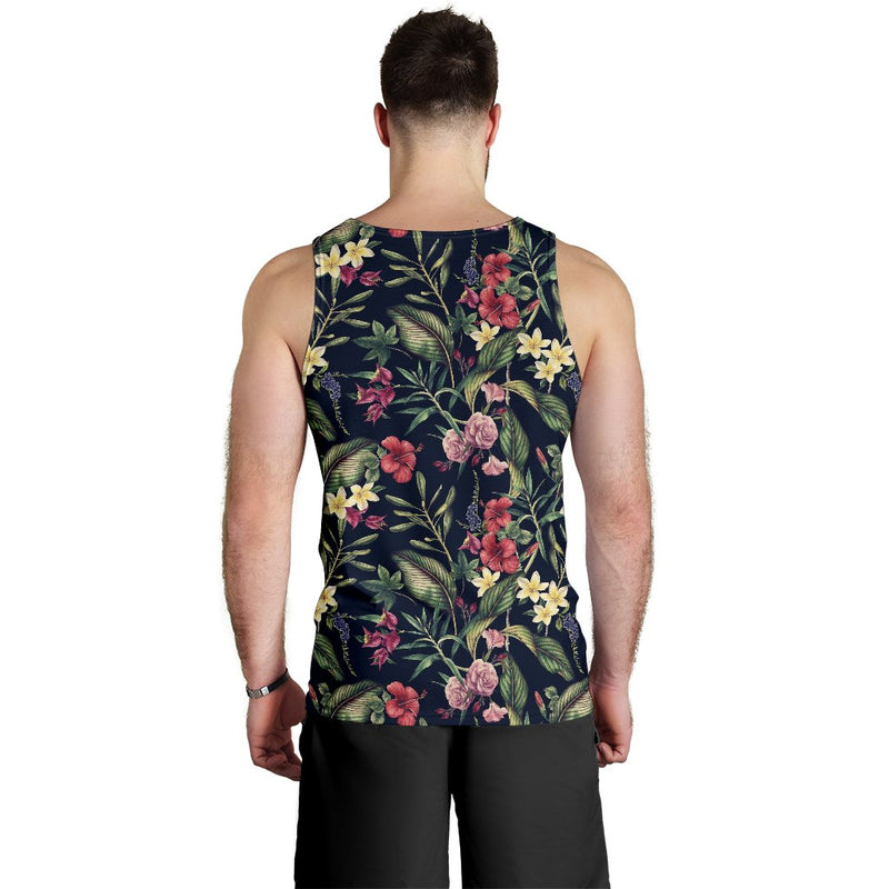 Tropical Flower Pattern Men Tank Top