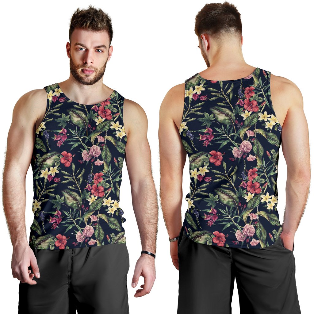 Tropical Flower Pattern Men Tank Top