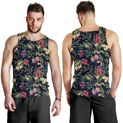 Tropical Flower Pattern Men Tank Top