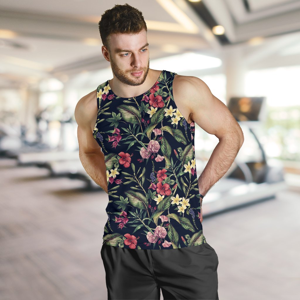 Tropical Flower Pattern Men Tank Top