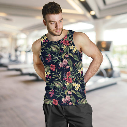 Tropical Flower Pattern Men Tank Top