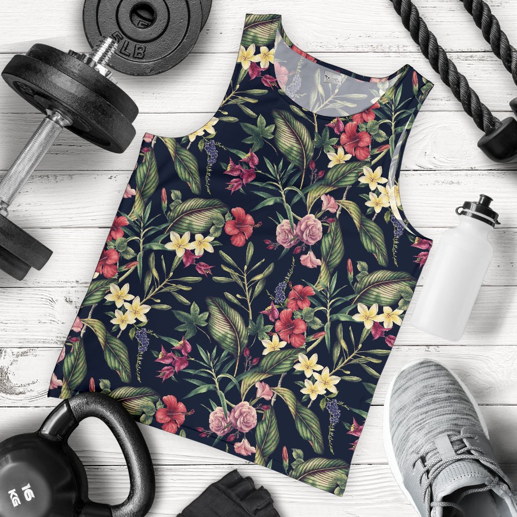 Tropical Flower Pattern Men Tank Top