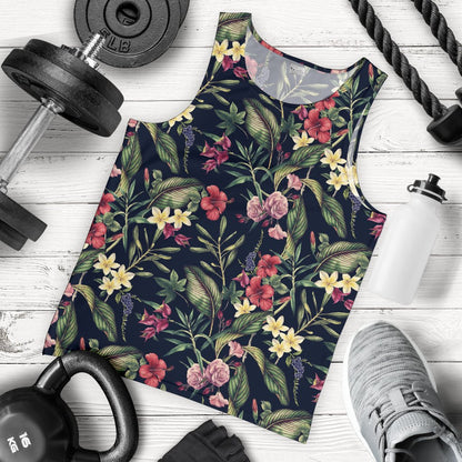Tropical Flower Pattern Men Tank Top