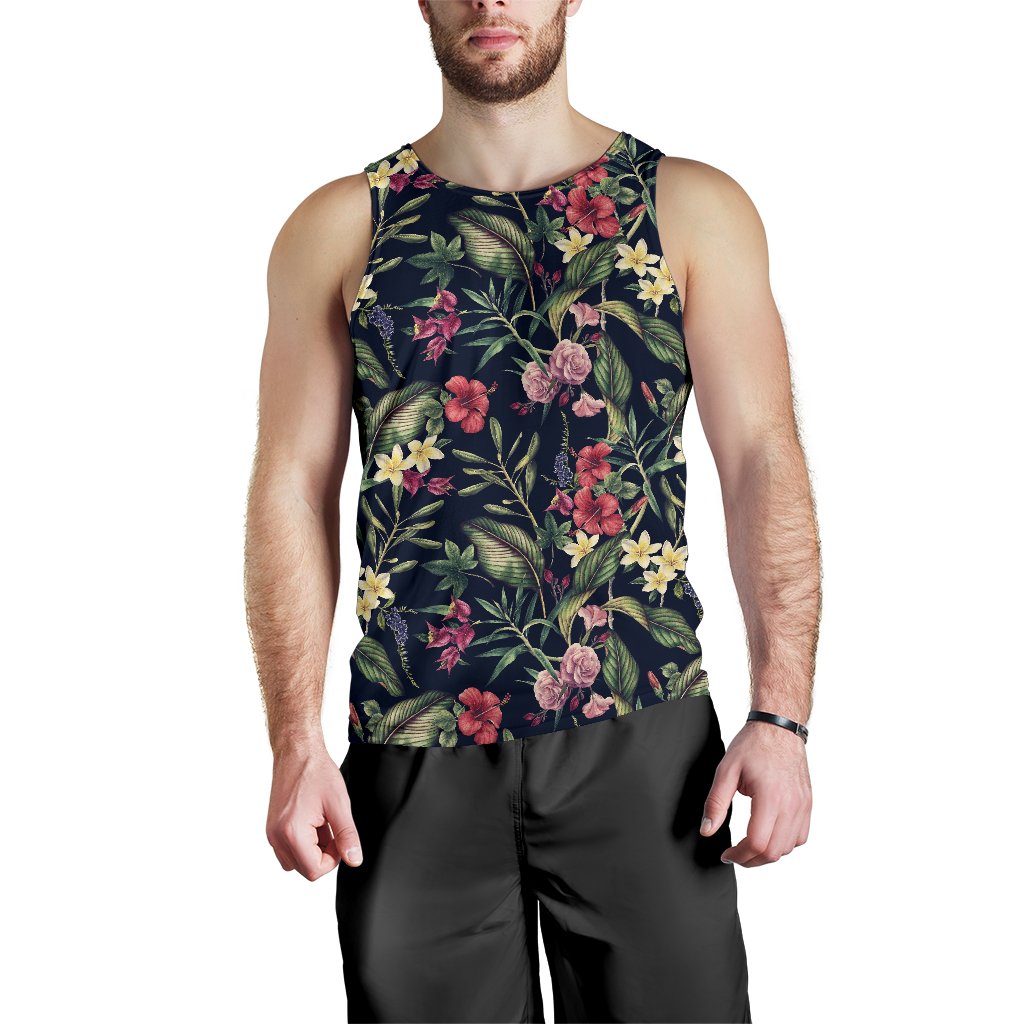 Tropical Flower Pattern Men Tank Top