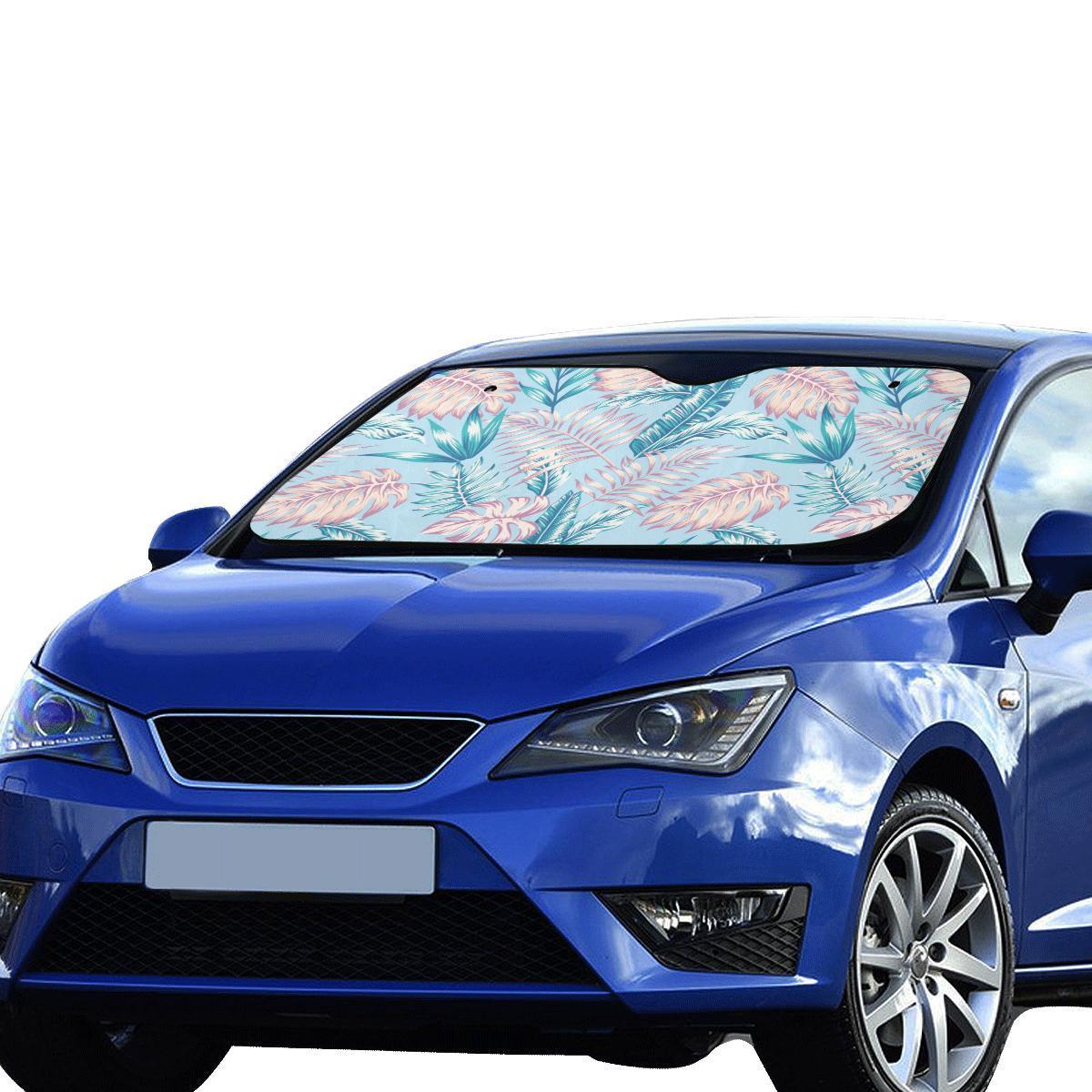 Tropical Flower Pattern Print Design TF01 Car Sun Shade-JorJune