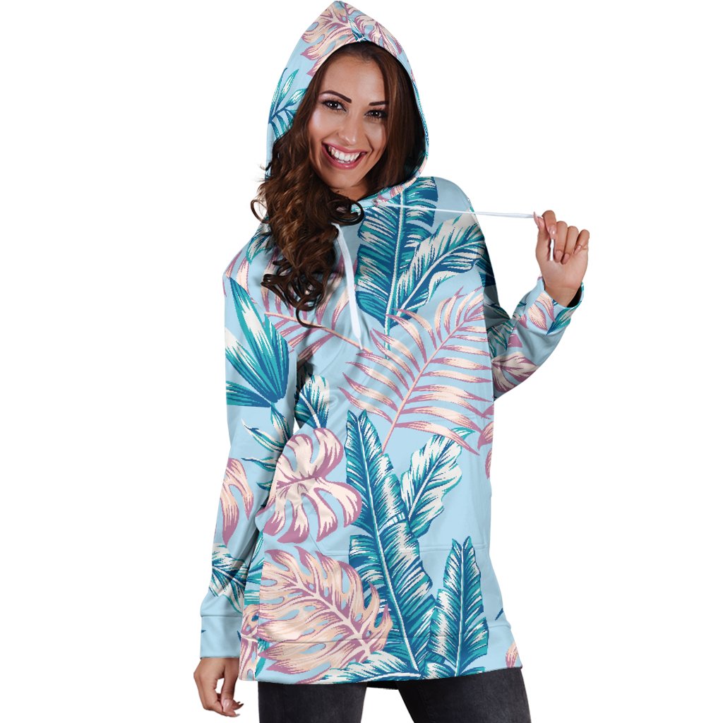 Tropical Flower Pattern Print Design TF01 Women Hoodie Dress