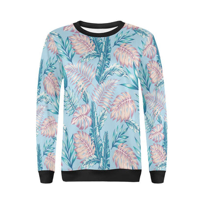 Tropical Flower Pattern Print Design TF01 Women Long Sleeve Sweatshirt-JorJune