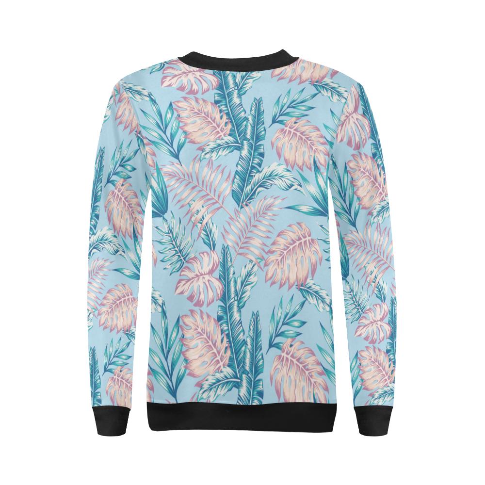 Tropical Flower Pattern Print Design TF01 Women Long Sleeve Sweatshirt-JorJune