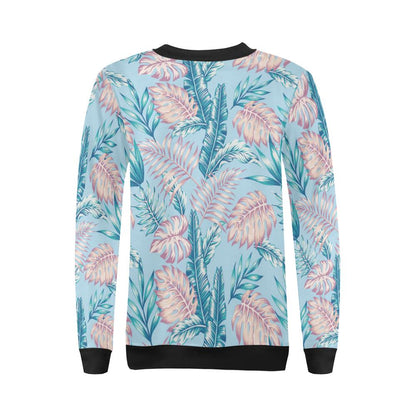 Tropical Flower Pattern Print Design TF01 Women Long Sleeve Sweatshirt-JorJune