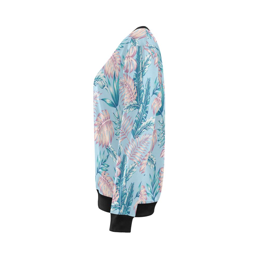 Tropical Flower Pattern Print Design TF01 Women Long Sleeve Sweatshirt-JorJune