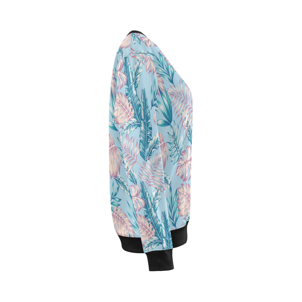 Tropical Flower Pattern Print Design TF01 Women Long Sleeve Sweatshirt-JorJune