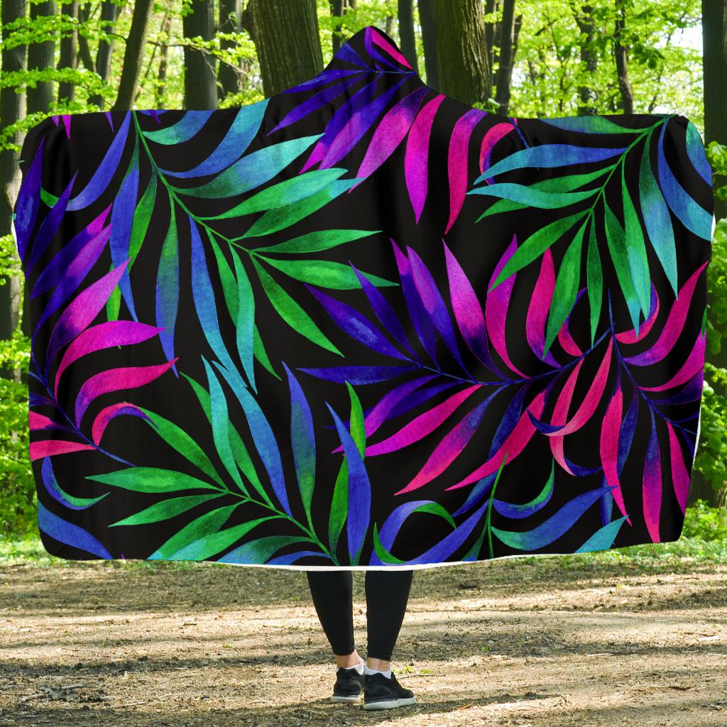 Tropical Flower Pattern Print Design TF010 Hooded Blanket-JORJUNE.COM