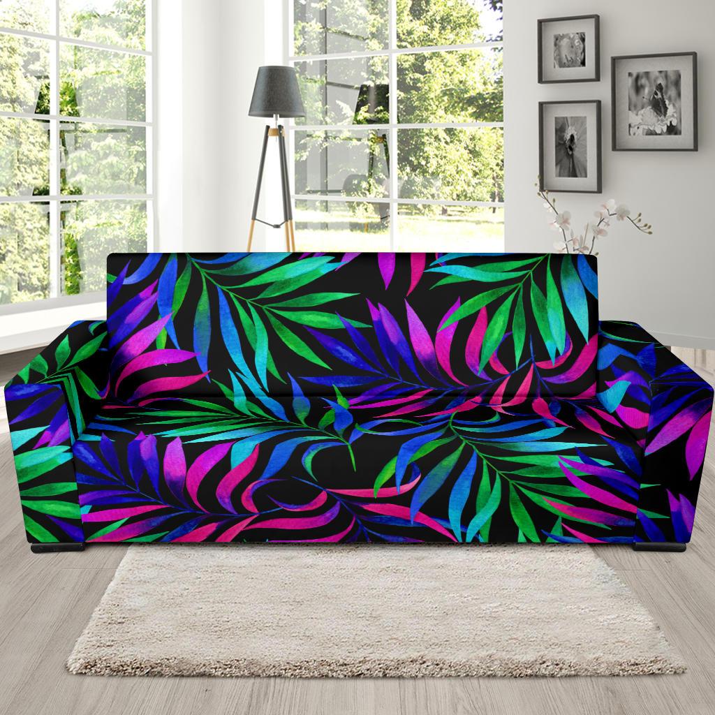 Tropical Flower Pattern Print Design TF010 Sofa Slipcover-JORJUNE.COM
