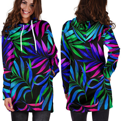 Tropical Flower Pattern Print Design TF010 Women Hoodie Dress