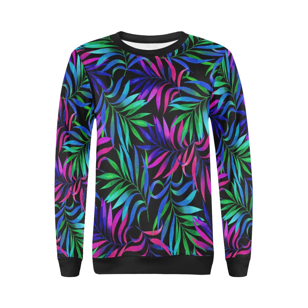 Tropical Flower Pattern Print Design TF010 Women Long Sleeve Sweatshirt-JorJune
