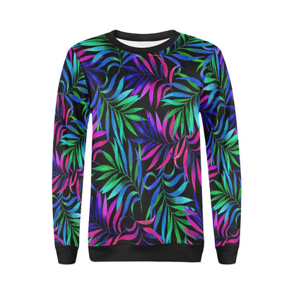 Tropical Flower Pattern Print Design TF010 Women Long Sleeve Sweatshirt-JorJune