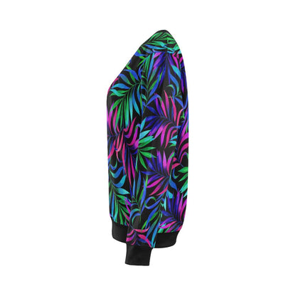 Tropical Flower Pattern Print Design TF010 Women Long Sleeve Sweatshirt-JorJune