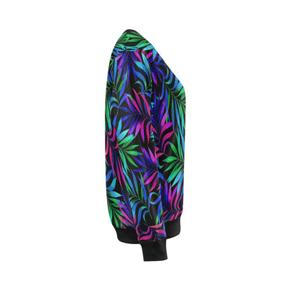 Tropical Flower Pattern Print Design TF010 Women Long Sleeve Sweatshirt-JorJune